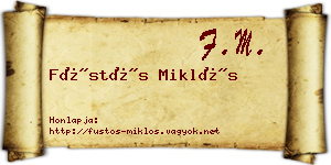 Füstös Miklós névjegykártya