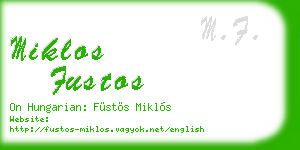 miklos fustos business card
