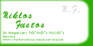 miklos fustos business card